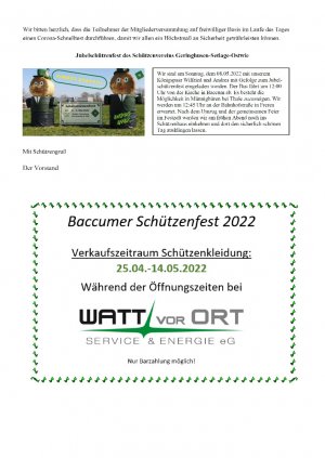Einladung JHV 22 | Einladung JHV 22